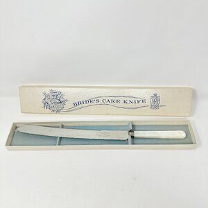 Vintage Pearl Handled Bride’s Cake Knife Sheffield Kirk & Matz Cutlery In Box